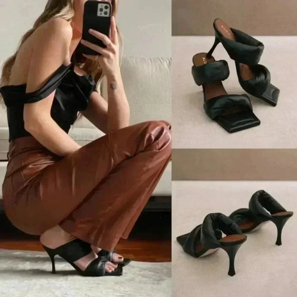 ALOHAS Shoes - Free People Alohas Twist Strap Mule Sandals Black Size 38 NWOT $190